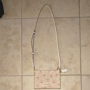 Floral Logo Crossbody Bag - Light Pink